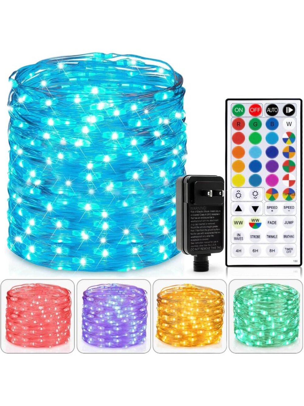 New Fairy Lights Plug in 66ft 200LEDs with Remote